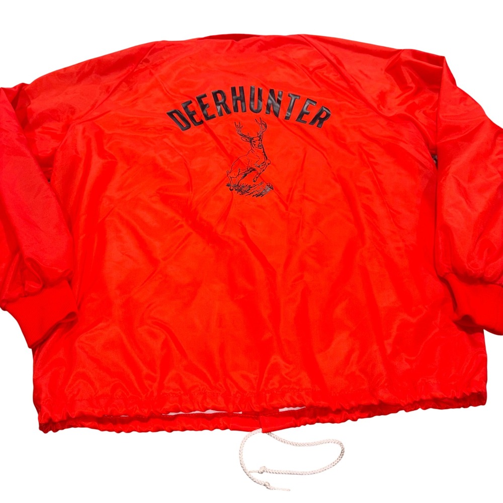 Vintage 1980s Coaches Jacket Mens L Red Deerhunter Graphic Westark Made in USA